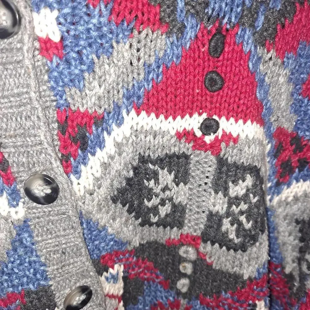 Vintage Robert Scott LTD Hand‎ Knit Cardigan Sweater Size Small